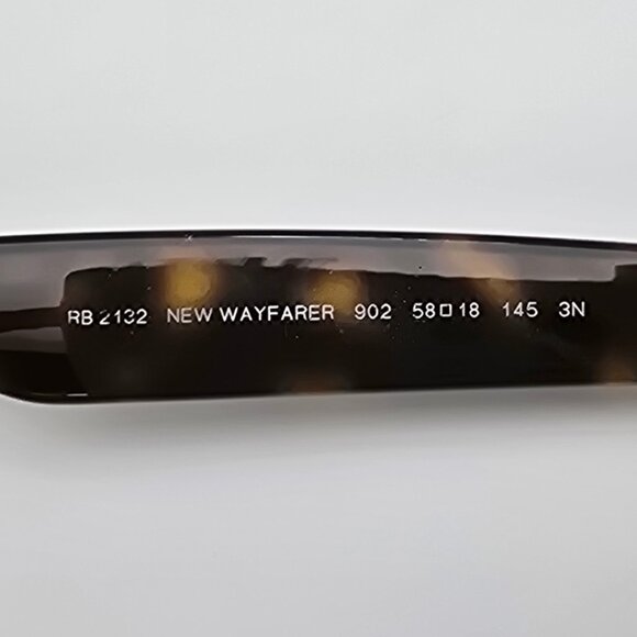 Ray-Ban RB2132 902 New Wayfarer Classic Polished Tortoise Sunglasses Frame 58mm - Picture 7 of 12